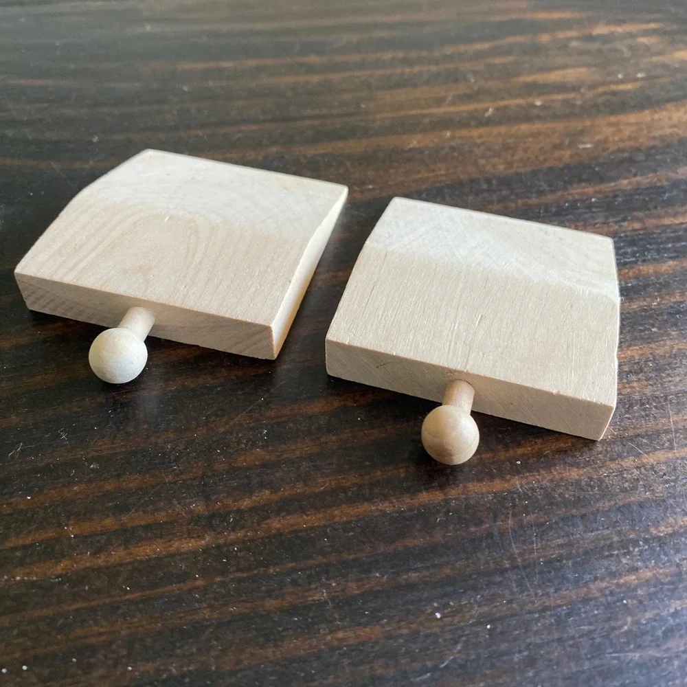 Natural Wood Toy Train Track to surface Buffers End Stops Brio Thomas Compatible
